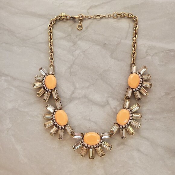 J. Crew Jewelry - 🧡 J.Crew Antique Rhinestones Crystal Pave Cluster Burst Statement Necklace 🧡